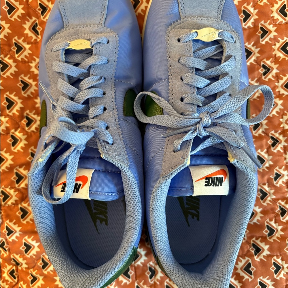 Nike Blue and Green Cortez Sneakers
